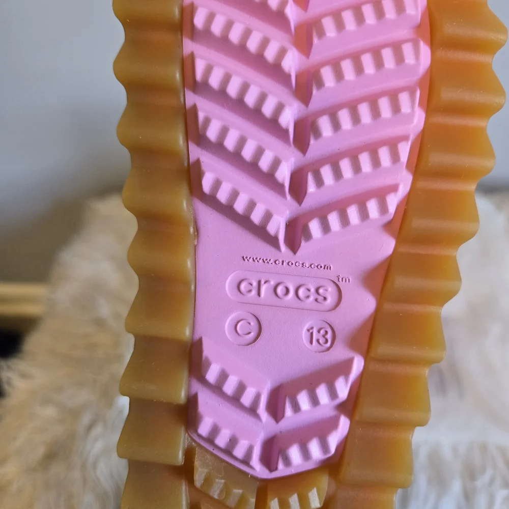 Pink Puffy Winter Crocs Boots